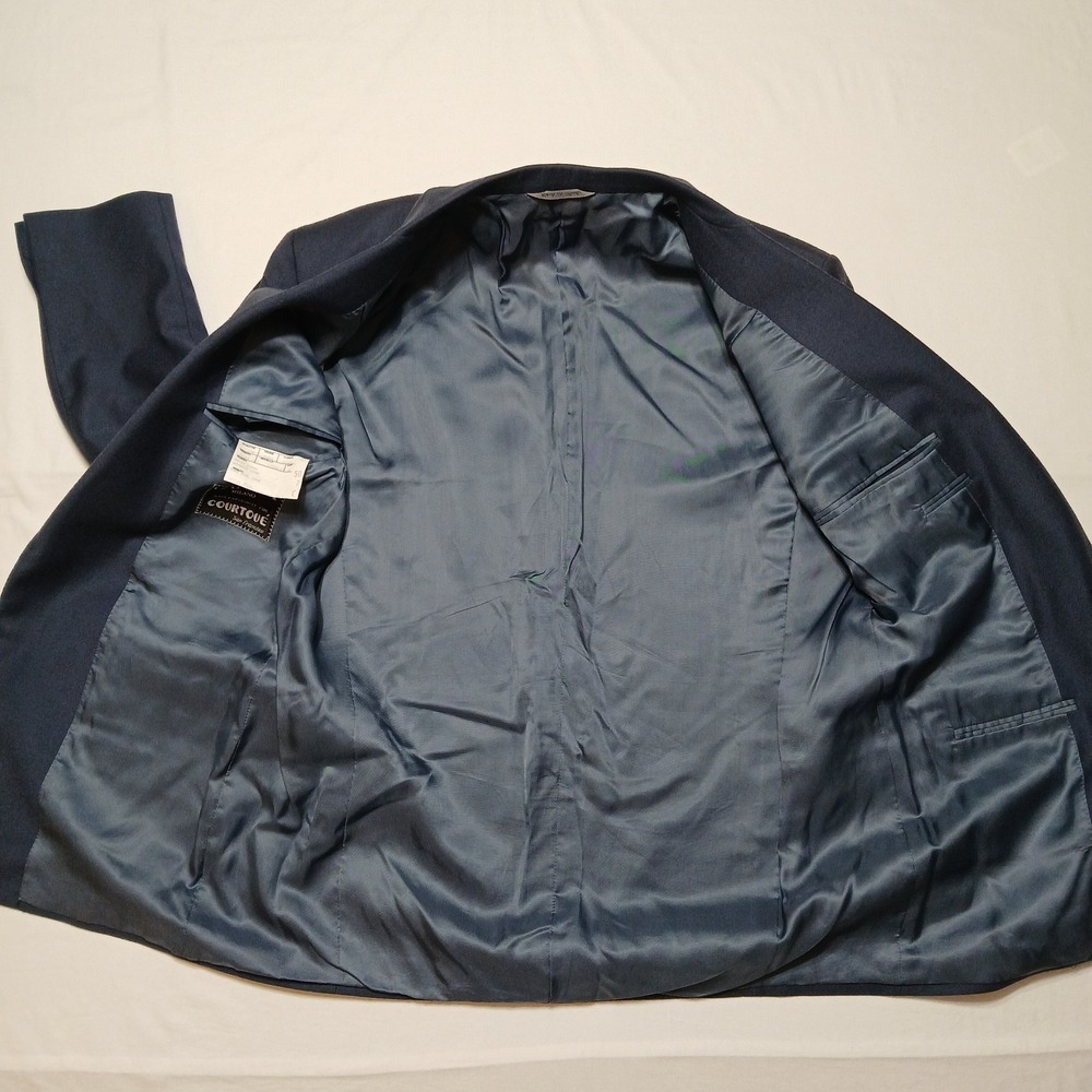 Canali Mens Blue Virgin Wool Blazer Size 40R Non-vented/ Single Breast/ 3 Button - Picture 3 of 13